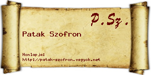 Patak Szofron névjegykártya
